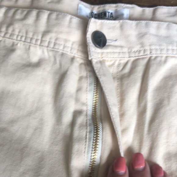 Guang zhou Yuan Trading Co pale yellow cargo shorts size 40 NWOT - Picture 7 of 7